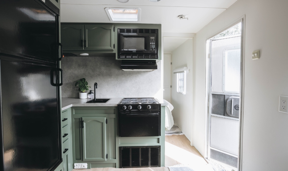 RV Kitchen Remodel with a Paint Sprayer