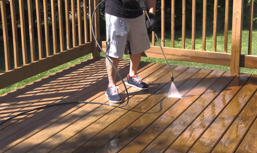 pressure washing deck 