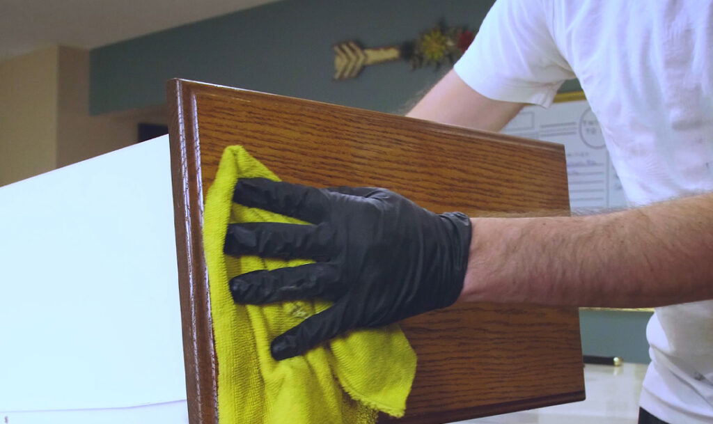 sanding kitchen cabinets