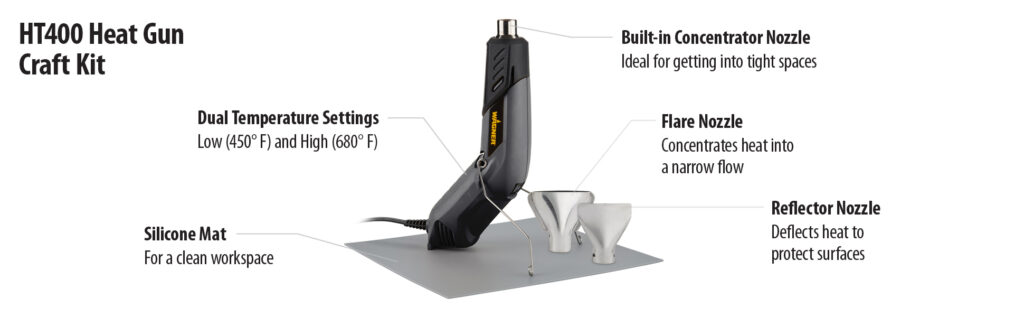 Wagner HT400 Heat Gun Craft Kit 1225-BTU Heat Gun in the Heat Guns  department at