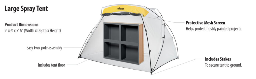 Wagner Small Spray Shelter: How to Fold  The Small Spray Shelter is a tent-like  structure that provides a safe area to spray paint or stain, and protects  your surrounding area from