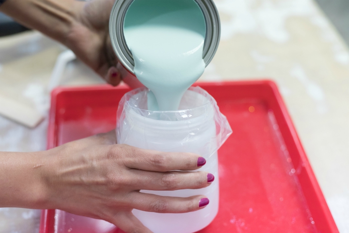 Prep walls and floors for spraying