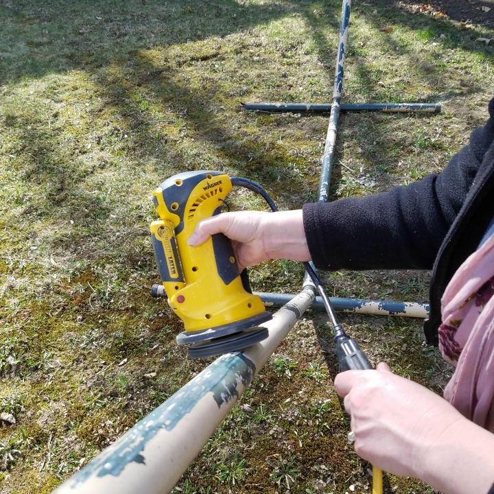 Prepare hammock frame for painting