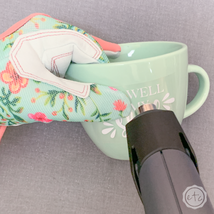 Place Vinyl on Surface and Heat with Heat Gun