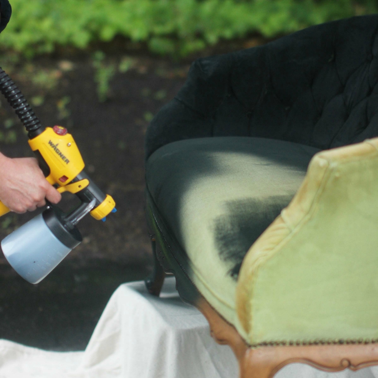 Paint the Fabric with a Paint Sprayer
