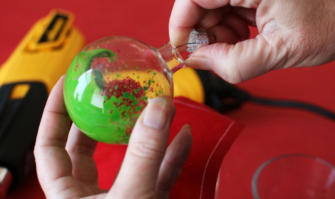 Add crayon shavings to ornament