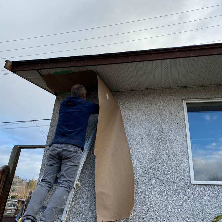Mask Off Soffits and Trim