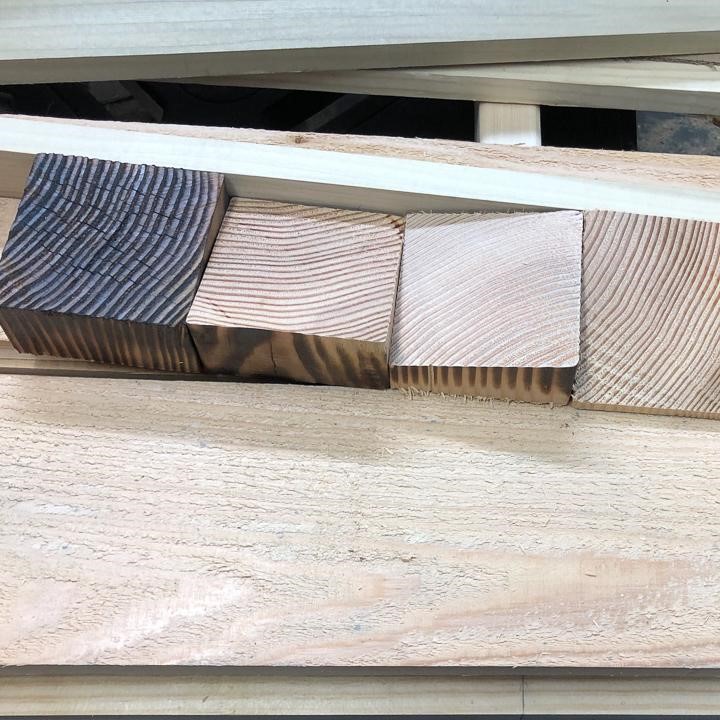 Cut wood blocks