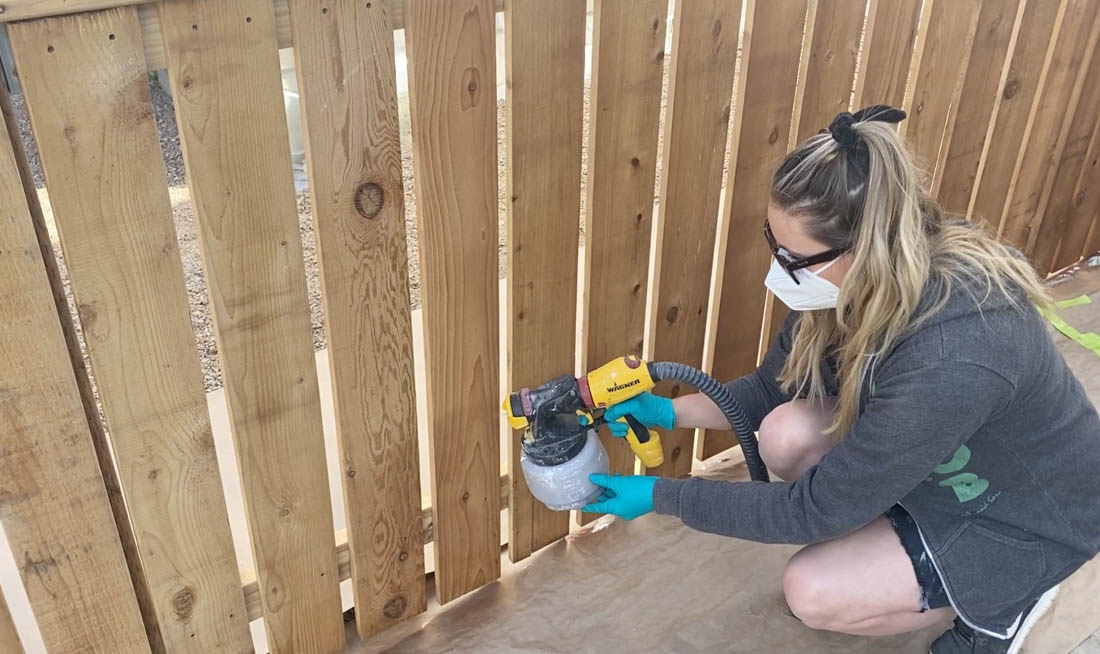 Allow stain to dry and wash your sprayer