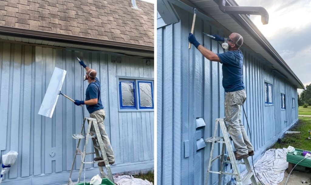 Painting barn shaped exterior