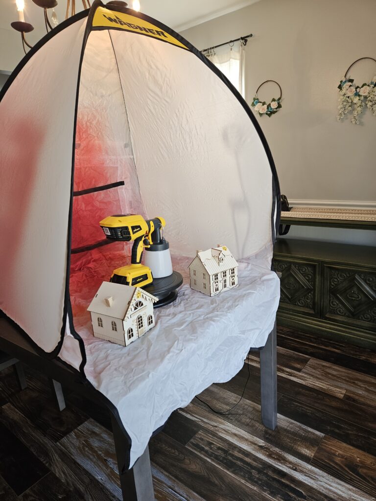 spray shelter on kitchen table