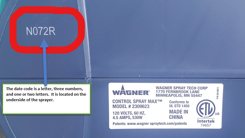 Wagner Control Spray Max date code