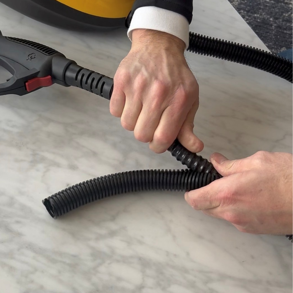 How to install the steam hose safety cover